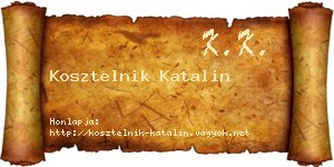 Kosztelnik Katalin névjegykártya